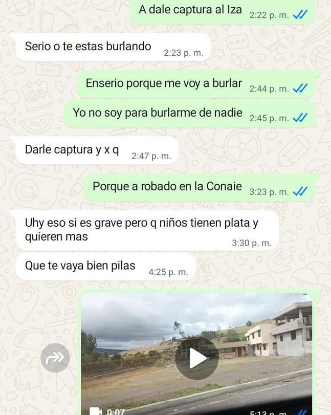 ¿Quién dio la orden?
¿Cuál era el objetivo?
¿El gobierno de Daniel Noboa tiene como política el seguimiento a quienes pensamos diferente?

Responsabilidad total de un gobierno autoritario que persigue y hostiga a líderes y dirigentes sociales para imponer el miedo y el silencio.