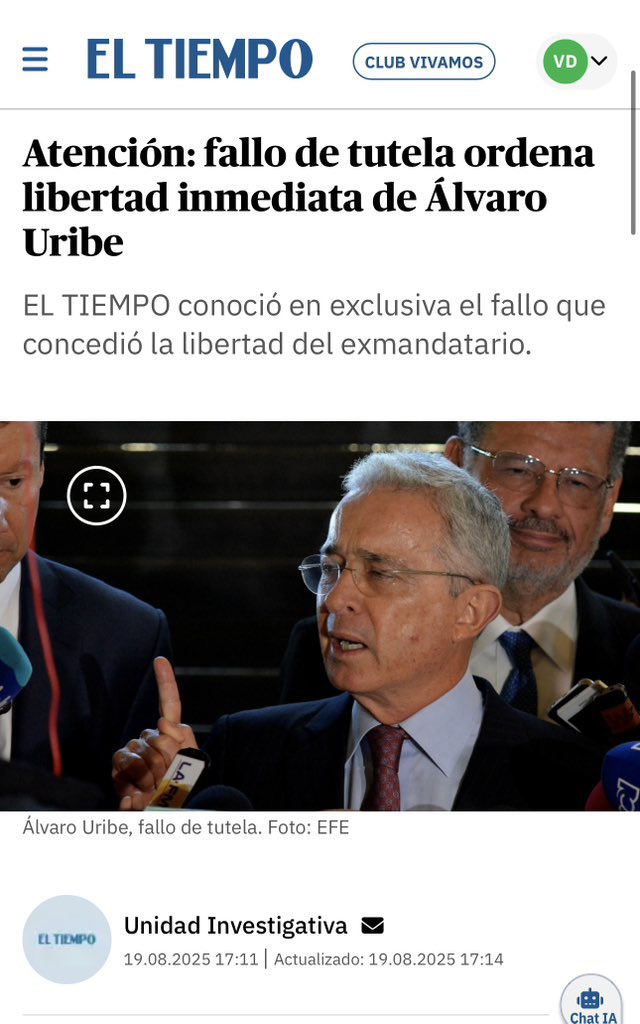 Que emoción el Presidente Álvaro Uribe Vélez en LIBERTAD 🙏🏻🇨🇴
