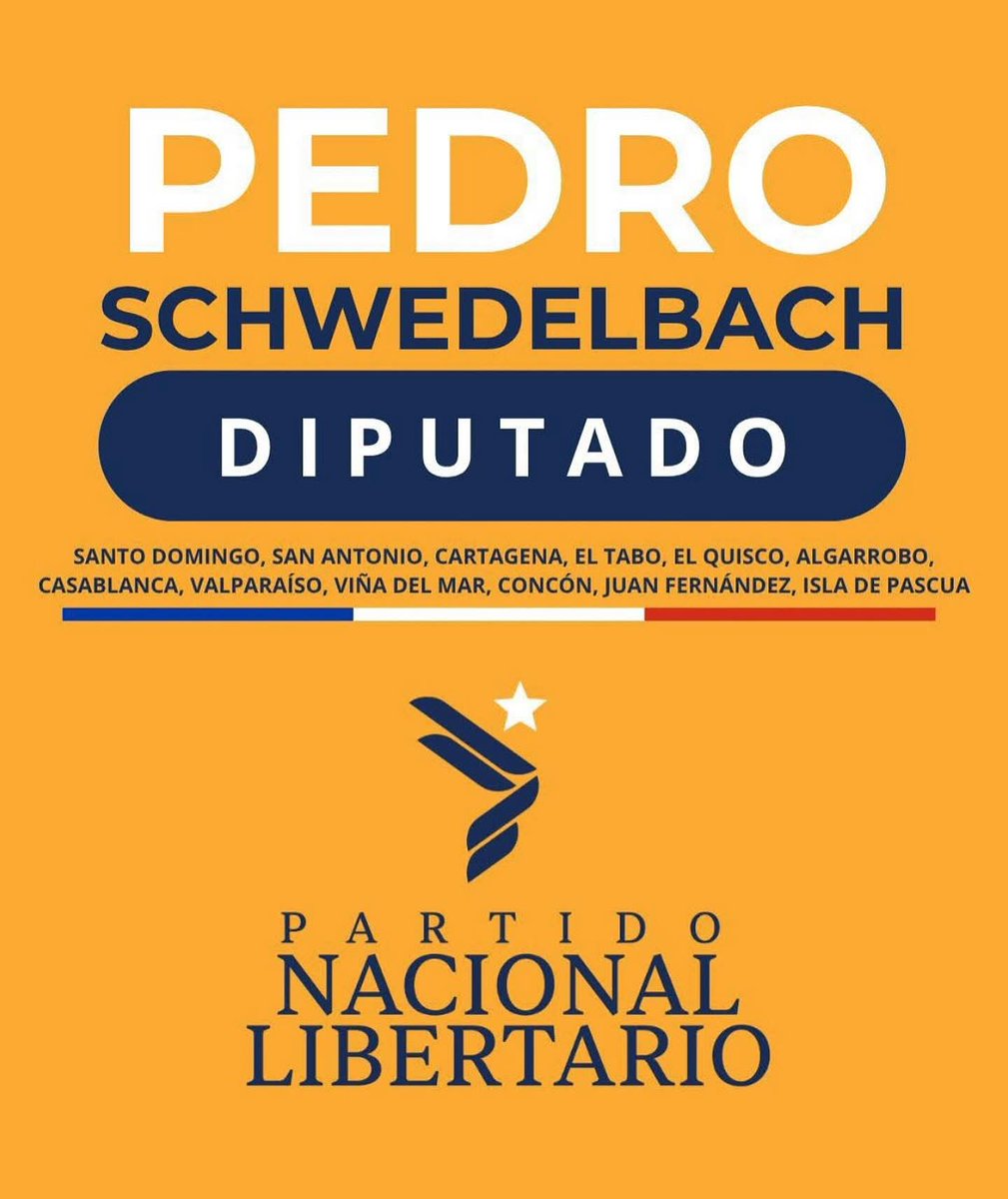 Estimados amigos del distrito 7 invito a conocer a Pedro Schwedelbach, es candidato a diputado por el <a href="/Partido_NL/">Partido Nacional Libertario</a> y también apoyamos al candidato del@Partido_NL a presidente <a href="/Jou_Kaiser/">Johannes Kaiser. Diputado por el distrito 10</a>
<a href="/_istlady_/">🇨🇱 Chile con Kaiser 🇨🇱 ⭐</a> <a href="/chilelibre2001/">Chileno Común⭐️</a> <a href="/PilarOpazoL/">PILAR OPAZO ⭐ 🇨🇱 🇩🇪 KAISER 2026</a> <a href="/ximarcela/">Ximena L. YO SOY KAISER 🌟</a>