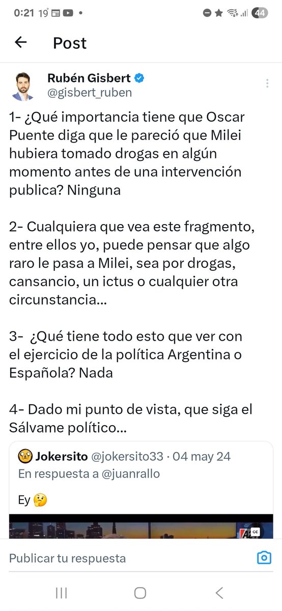 LoregPuta's tweet photo. @gisbert_ruben A ver si te suena esto:
"Dado mi punto de vista, que siga el salvame politico..."
Por si no lo recuerdas
https://t.co/ZvilT5XCAi https://t.co/KopuyMTHCZ