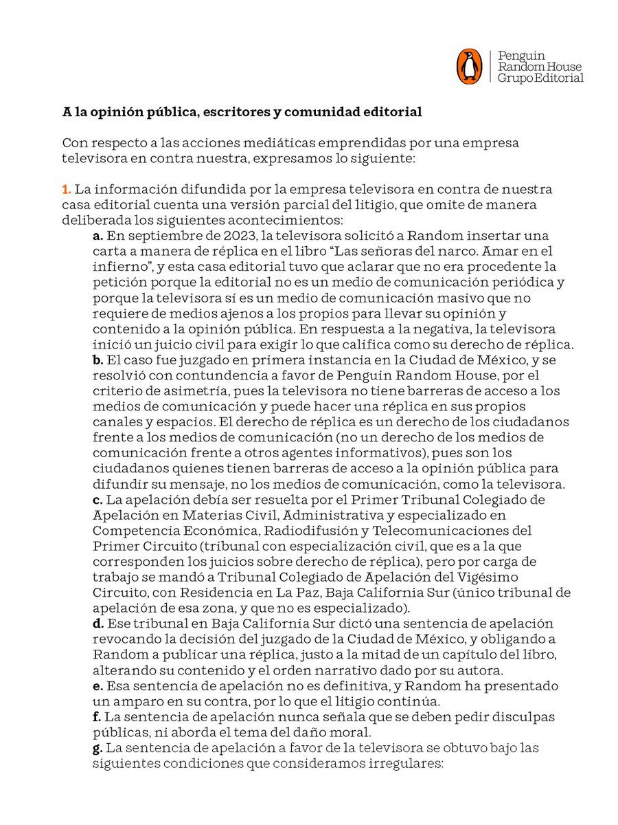 penguinlibrosmx's tweet photo. Nuestra casa editorial comparte el siguiente comunicado a la opinión pública, nuestros autores y la comunidad editorial. https://t.co/gC6unIzLIj
