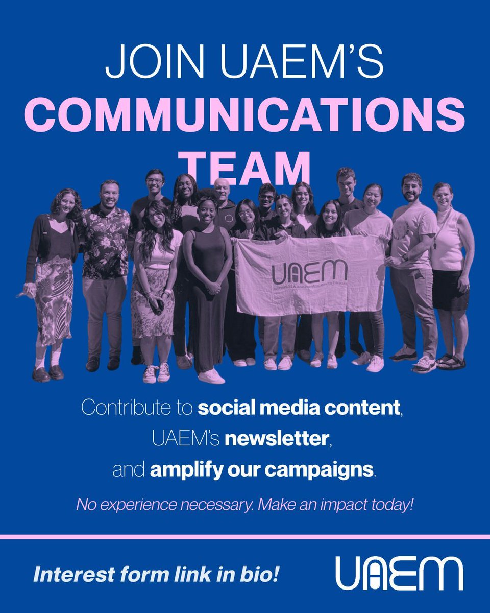 We are now recruiting!!! If you're interested in graphic design, writing, make  videos, and most importantly fighting for equitable, accessible healthcare, we would LOVE to see you apply :) No prior experience necessary!

Application link: tinyurl.com/uaemcommsapp