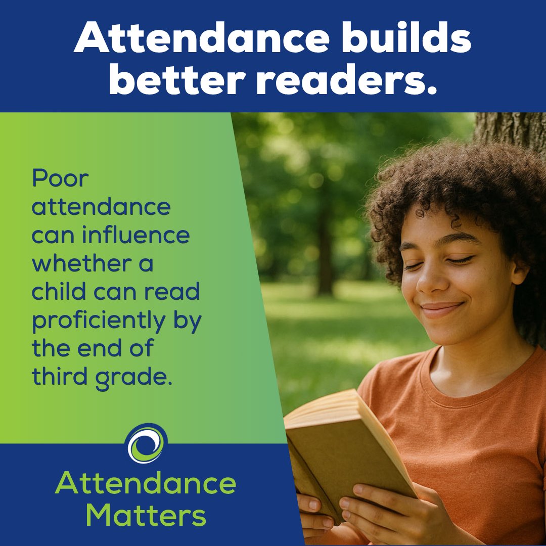 Regular attendance in the early years sets the stage for reading success. 📚 Missing too many days of school can make it harder for children to read at grade level — a critical milestone for lifelong learning.

Help your child to a bright future by making attendance a priority!