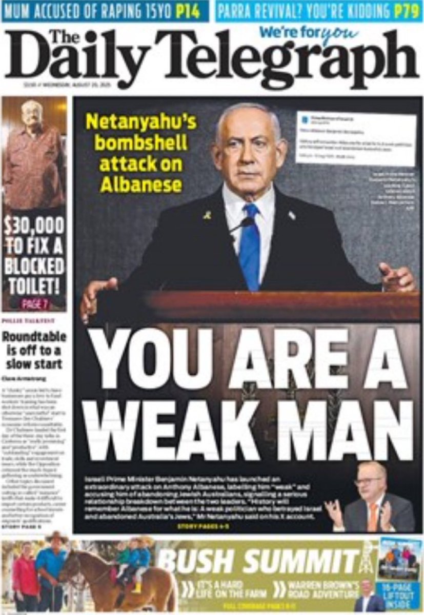 Netanyahu didn’t mince words: “Albanese is a WEAK man.”

Hard to argue with FACTS.