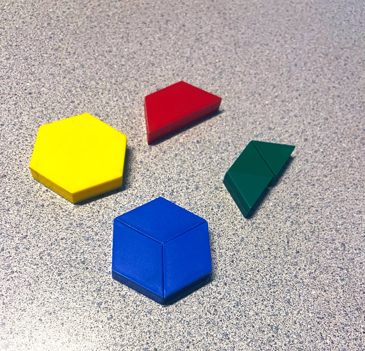 MsAmis_Math's tweet image. Day 2 started with my mathlete intervention group working on creating 1 1/2 as many ways as possible using pattern blocks #closinggaps 
@ElkoMiddle