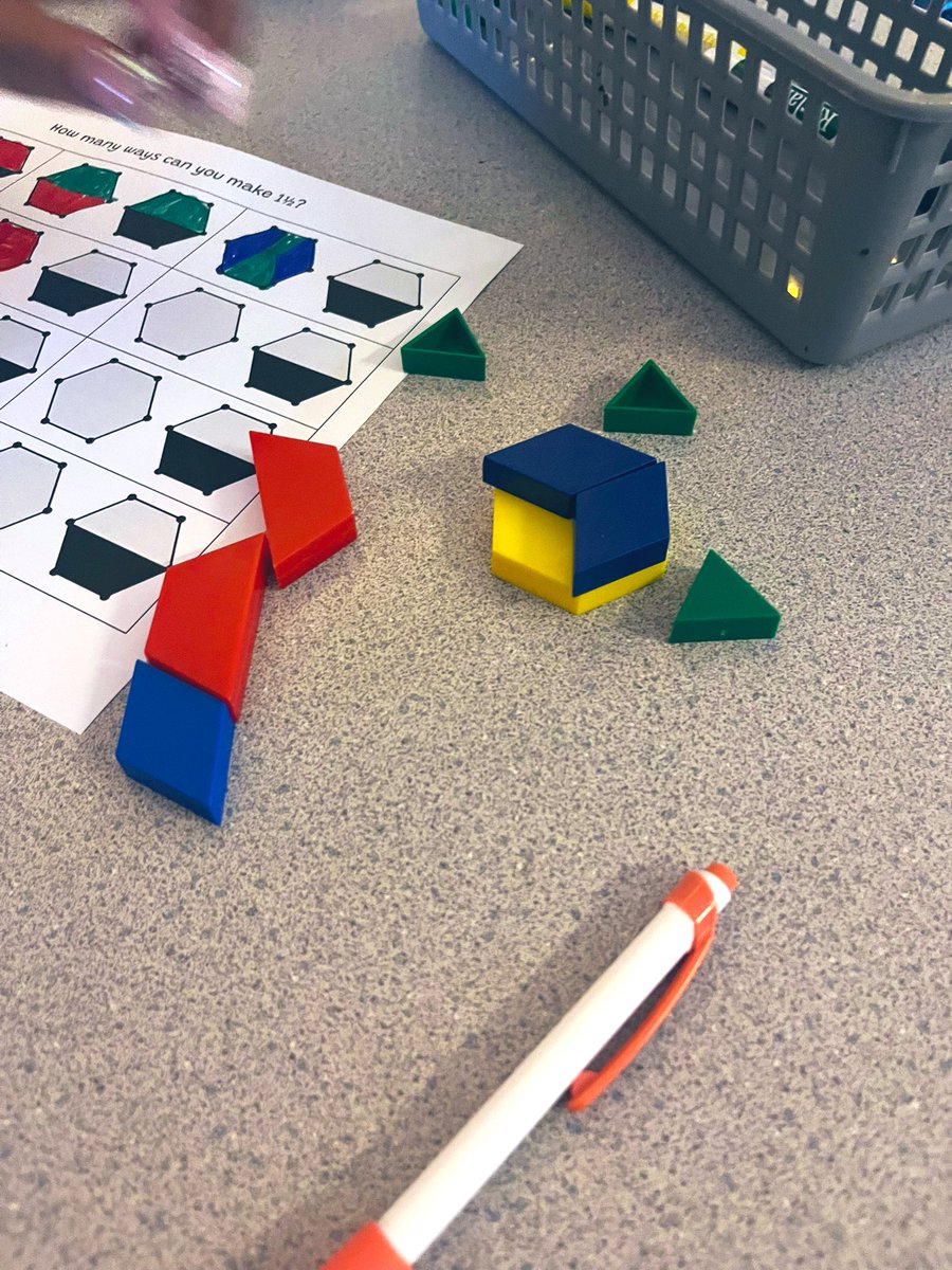 MsAmis_Math's tweet image. Day 2 started with my mathlete intervention group working on creating 1 1/2 as many ways as possible using pattern blocks #closinggaps 
@ElkoMiddle