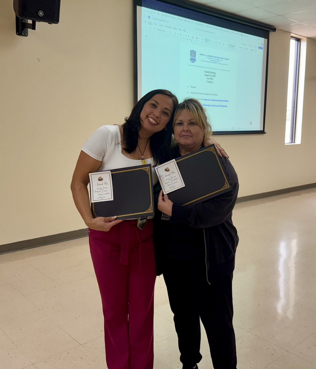 Recognized by their <a href="/jlsambrano/">Sambrano Wildcats</a> colleagues for Teacher of the Month and Employee of the Month. Very deserving of this honor! 💙🩶🤍