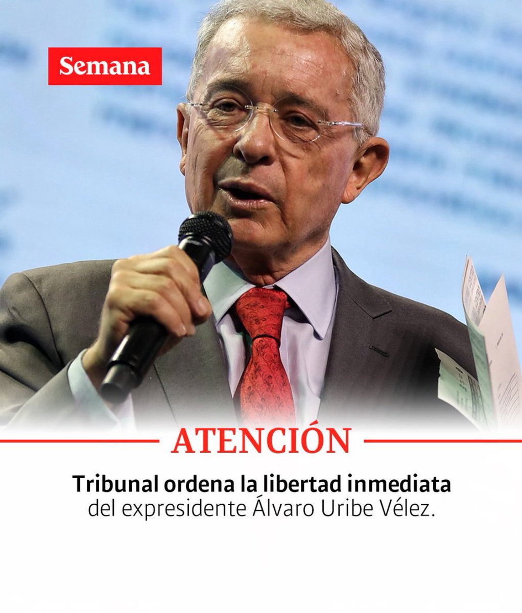 Bernie Moreno (@berniemoreno) on Twitter photo 🚨Huge news from Colombia!
A high court in Bogotá has ordered the immediate release of <a href="/AlvaroUribeVel/">Álvaro Uribe Vélez</a>!
Democracy thrives when a Country has strong institutions. This decision today is as much a victory for Colombia as it is for the Uribe family. 🚨Huge news from Colombia!
A high court in Bogotá has ordered the immediate release of <a href="/AlvaroUribeVel/">Álvaro Uribe Vélez</a>!
Democracy thrives when a Country has strong institutions. This decision today is as much a victory for Colombia as it is for the Uribe family.