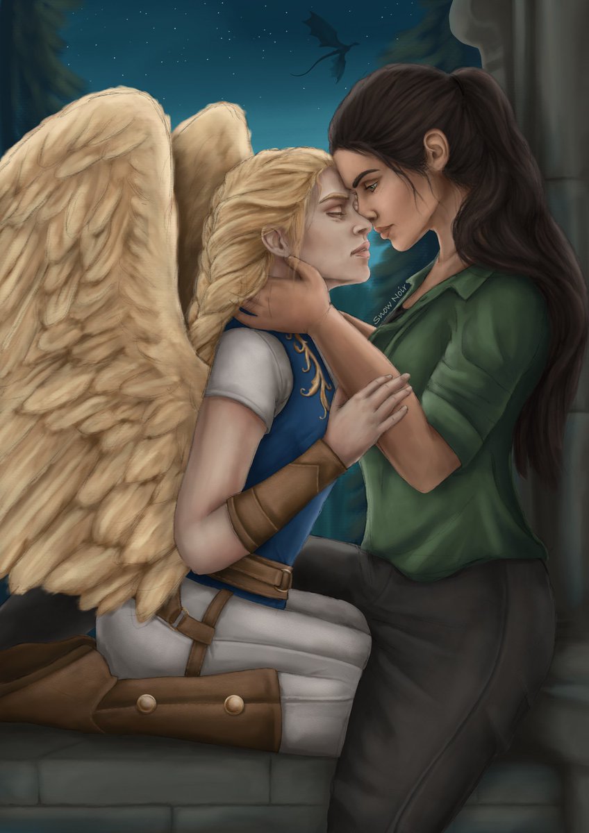 snow_noir_'s tweet photo. Evie x Aurora fanart from Auroras Angel (novel by Emily Noon) #bookart #sapphic https://t.co/De5l0E1Vd4