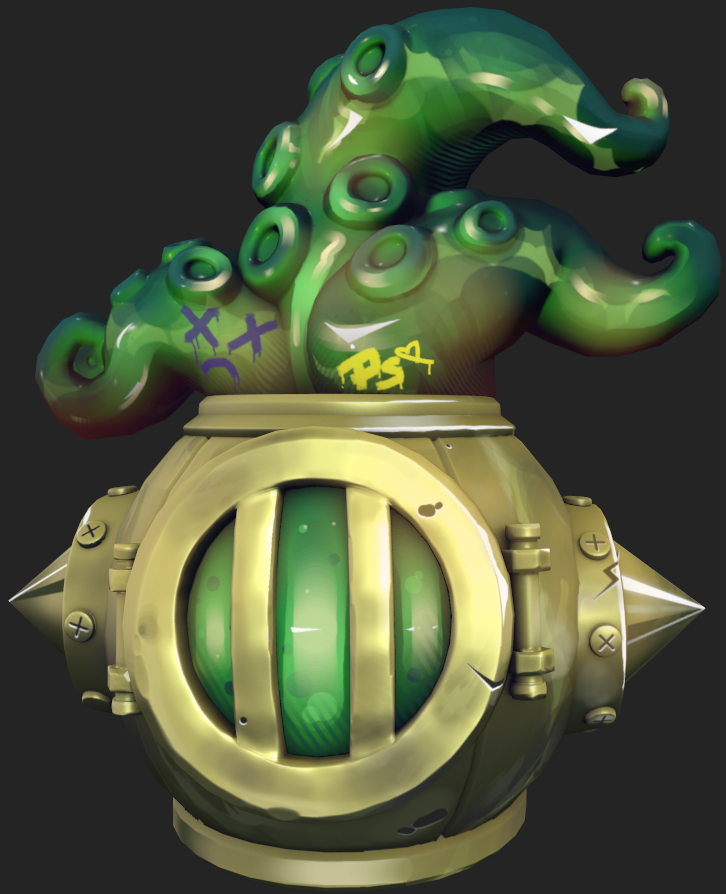 I11yrian's tweet photo. Been practicing hand-painted textures - here’s a little study piece I worked on 🐙

Based on concept art found on Pinterest (artist unknown, will credit if found)

#StylizedArt #HandPaintedTextures #RobloxDev #SubstancePainter https://t.co/pnTmxzJP86