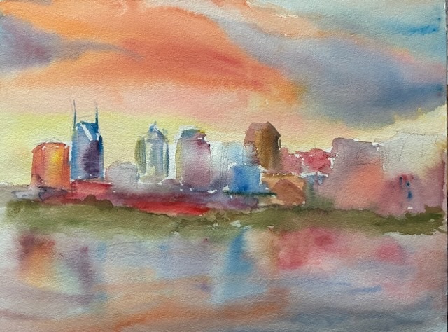 PeachMccomb's tweet photo. What’s on your easel? Nash Trash, 16 x 20, TTWC on Arches Rough. A 20 minute quickie that I shall revisit tomorrow! Keep. your brushes wet and your pencils sketching! #artwithattitude #impressionist  #watercolorartist #nashvilleartist https://t.co/7mwTZH6WOr