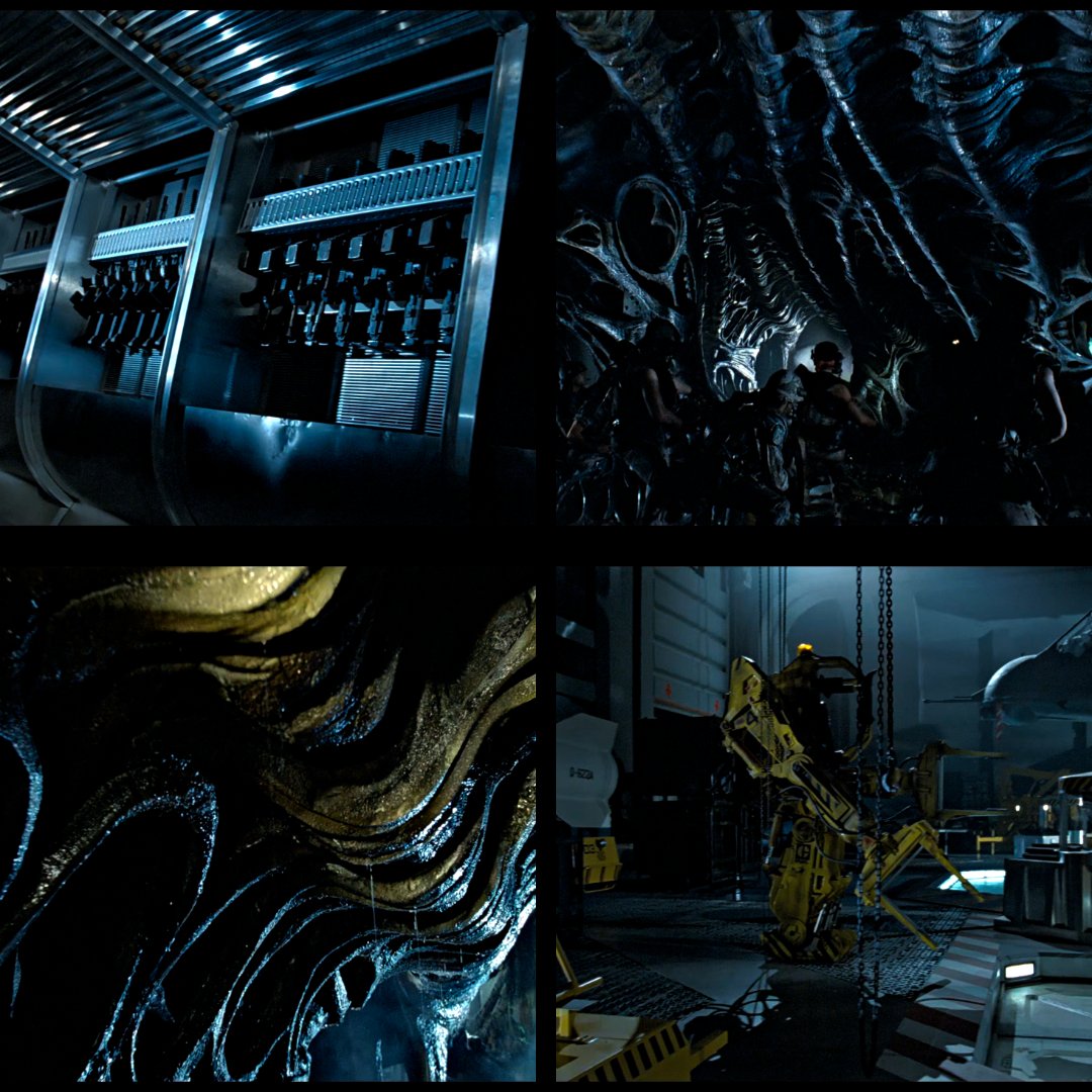 From the industrial corridors of the Sulaco to the eerie, organic walls of the Xeno hive, Aliens creates a world that feels lived-in and lethal.

Every set, every surface, every piece of gear tells a story.
The blend of corporate sci-fi and military realism set a new bar for the