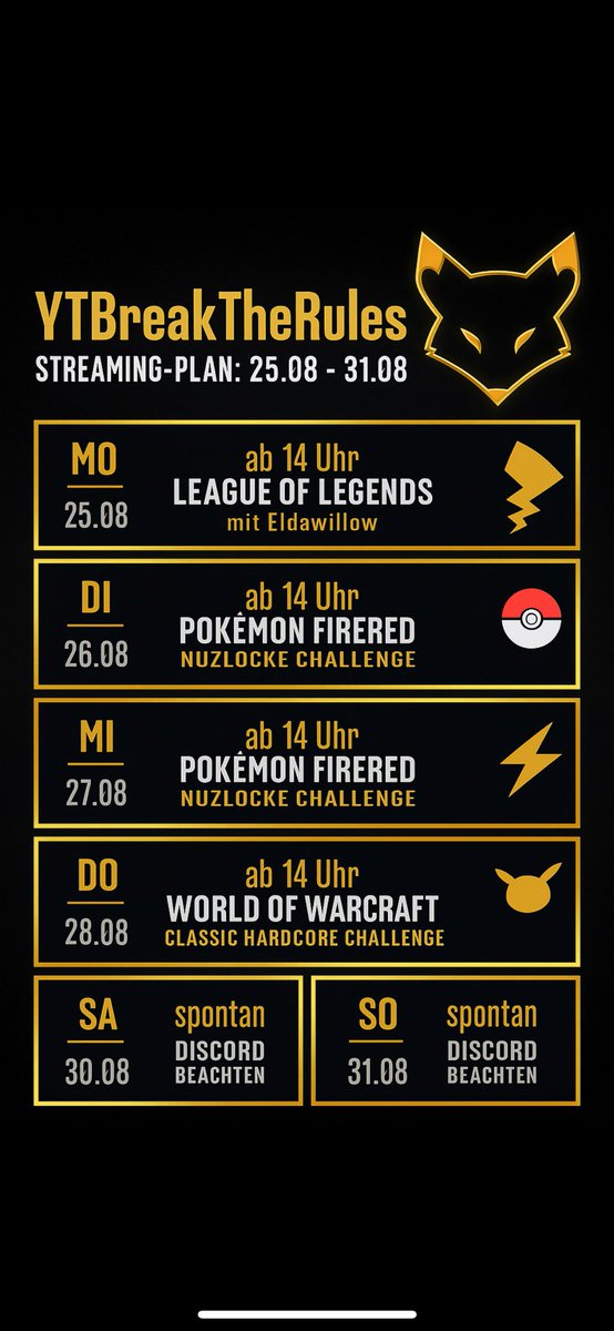 YTBreakTheRules's tweet photo. Ich werd alt, heute 33 Jahre Freunde. Zur Feier des Tages wollt ich ankündigen, dass ich am 25.08 auf Twitch meinen Comeback Stream geben werde! :) 

Würd mich freuen wenn ihr mal reinschaut, werd bisschen league, Pokémon, anno und auch noch anderen Kram streamen. 😘 https://t.co/Ln7MD2FDe9