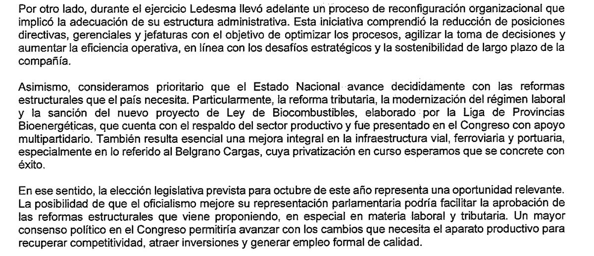 Ledesma S.A.A.I dice que quiere un Congreso con más LLA para lograr: Reforma Laboral, Tributaria y Ley de Biocombustibles. Despidió a más de 200 obreros en 2025. UCR y PJ mudos. Un orgullo que <a href="/vilcalejandro/">Alejandro Vilca</a> sea candidato. Hay que organizar la resistencia. Son ellos o nosotros!