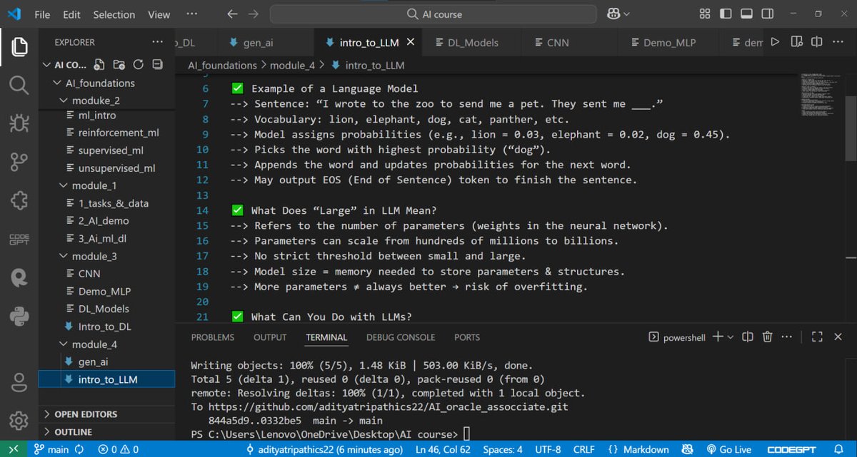 adityacs22's tweet photo. Day 17 of my #100DaysOfCode challenge!🚀
✅Problem no. --> 4 , 2643 #LeetCode
✅Row with max 1s #gfg24
✅Probability revision #Aptitude
✅AI Foundation (M-5) 2 lec #AI
✅Git commits #GitHub
#buildinpublic #developing #DevCommunity https://t.co/5JTcEMIdVz