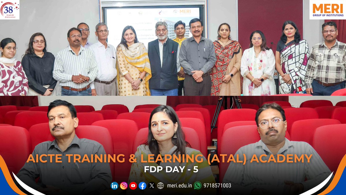 meri_college's tweet image. Wrapping Up Another Insightful Day at MERI’s FDP! At MERI, we remain committed to fostering academic excellence, innovation, and industry-aligned training for educators and students alike.  #fdp #atalacademy #merigroupofinstitutions #ggsipu #aicteapproved #mediaeducation