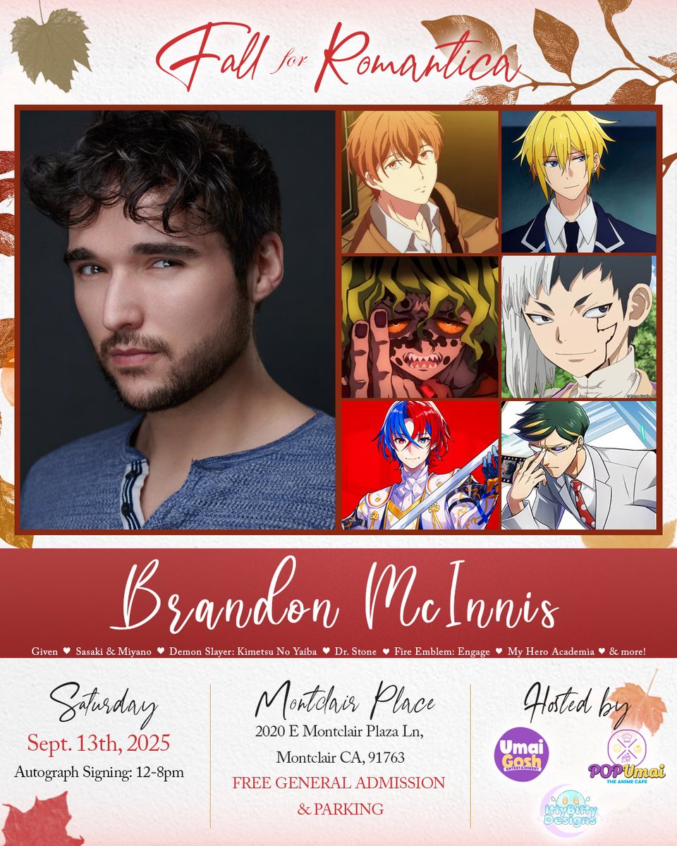 Pop Umai ๐ NITT SUMMER MAYHEM (@pop_umai) on Twitter photo ๐ GUEST OF HONOR ๐
Please welcome our next GOH <a href="/BranMci/">Brandon McInnis is Apollo in EPIC: The Musical!</a> ! ๐ฅณ
Donโt miss your chance to meet him!
๐๏ธ Saturday, Sept. 13th
๐ 12-8pm
๐ Montclair Place in Montclair, California
FREE GENERAL ADMISSION & PARKING
RSVP for your free tickets ๐ฝ
popumai.com/event-details/โฆ ๐ GUEST OF HONOR ๐
Please welcome our next GOH <a href="/BranMci/">Brandon McInnis is Apollo in EPIC: The Musical!</a> ! ๐ฅณ
Donโt miss your chance to meet him!
๐๏ธ Saturday, Sept. 13th
๐ 12-8pm
๐ Montclair Place in Montclair, California
FREE GENERAL ADMISSION & PARKING
RSVP for your free tickets ๐ฝ
popumai.com/event-details/โฆ