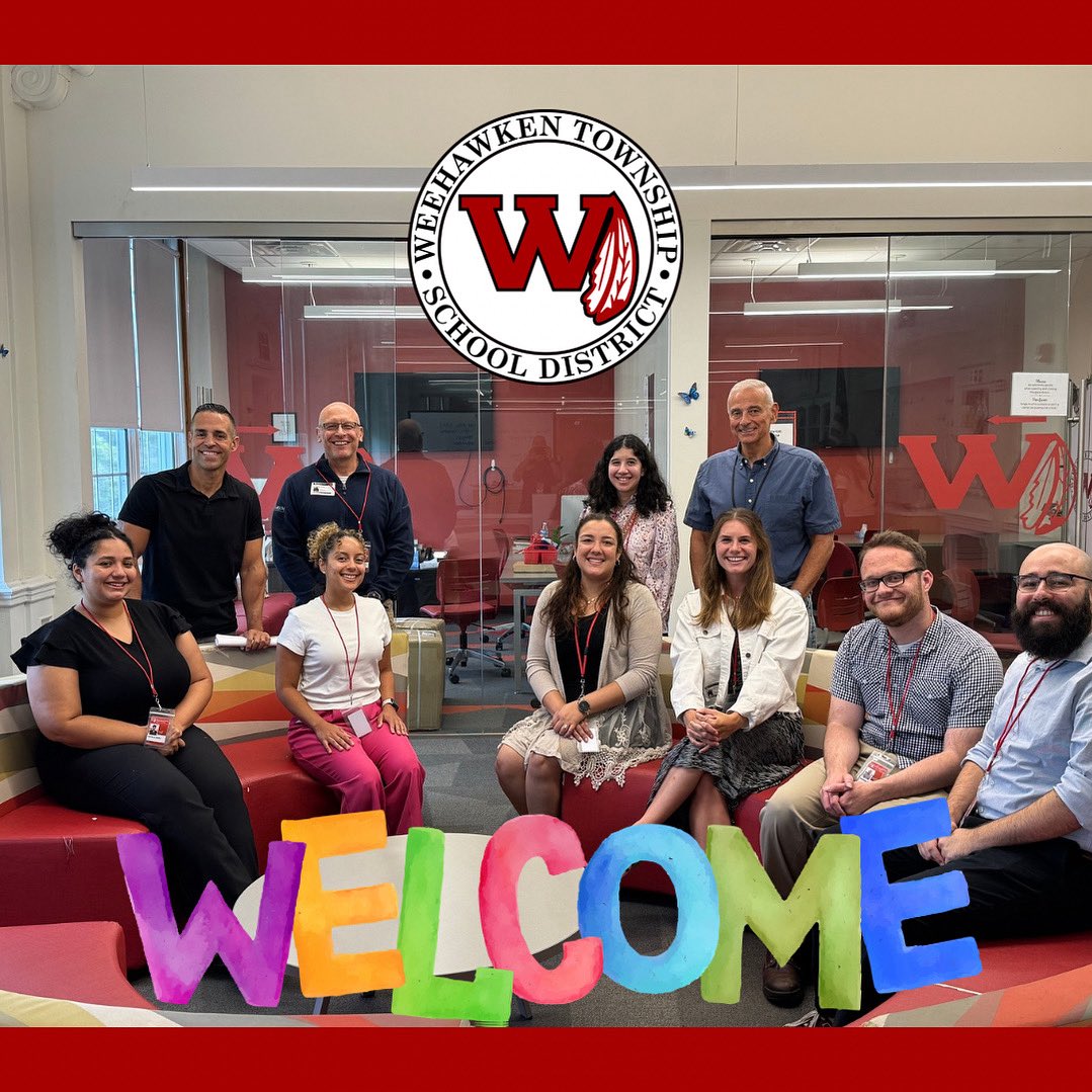 Weehawken Schools (@weehawkentsd) on Twitter photo Superintendent <a href="/EricCrespoEDU/">Eric Crespo</a> & assistant superintendent <a href="/al_orecchio/">Al Orecchio</a> welcome some new staff members to the WTSD 🍎
#NewStaffOrientation
<a href="/FAmato53/">Francesca Amato</a> <a href="/RobFerullo4/">Robert Ferullo</a> <a href="/StefanieCirill1/">Stefanie Cirillo</a> <a href="/SuzanneMera/">Mrs. Mera</a> <a href="/JColasurdoEDU/">Jillian Colasurdo</a> <a href="/WEEGUIDANCEWTSD/">Jenna DeBari</a> <a href="/MsKallertEDU/">Elizabeth Kallert</a> Superintendent <a href="/EricCrespoEDU/">Eric Crespo</a> & assistant superintendent <a href="/al_orecchio/">Al Orecchio</a> welcome some new staff members to the WTSD 🍎
#NewStaffOrientation
<a href="/FAmato53/">Francesca Amato</a> <a href="/RobFerullo4/">Robert Ferullo</a> <a href="/StefanieCirill1/">Stefanie Cirillo</a> <a href="/SuzanneMera/">Mrs. Mera</a> <a href="/JColasurdoEDU/">Jillian Colasurdo</a> <a href="/WEEGUIDANCEWTSD/">Jenna DeBari</a> <a href="/MsKallertEDU/">Elizabeth Kallert</a>