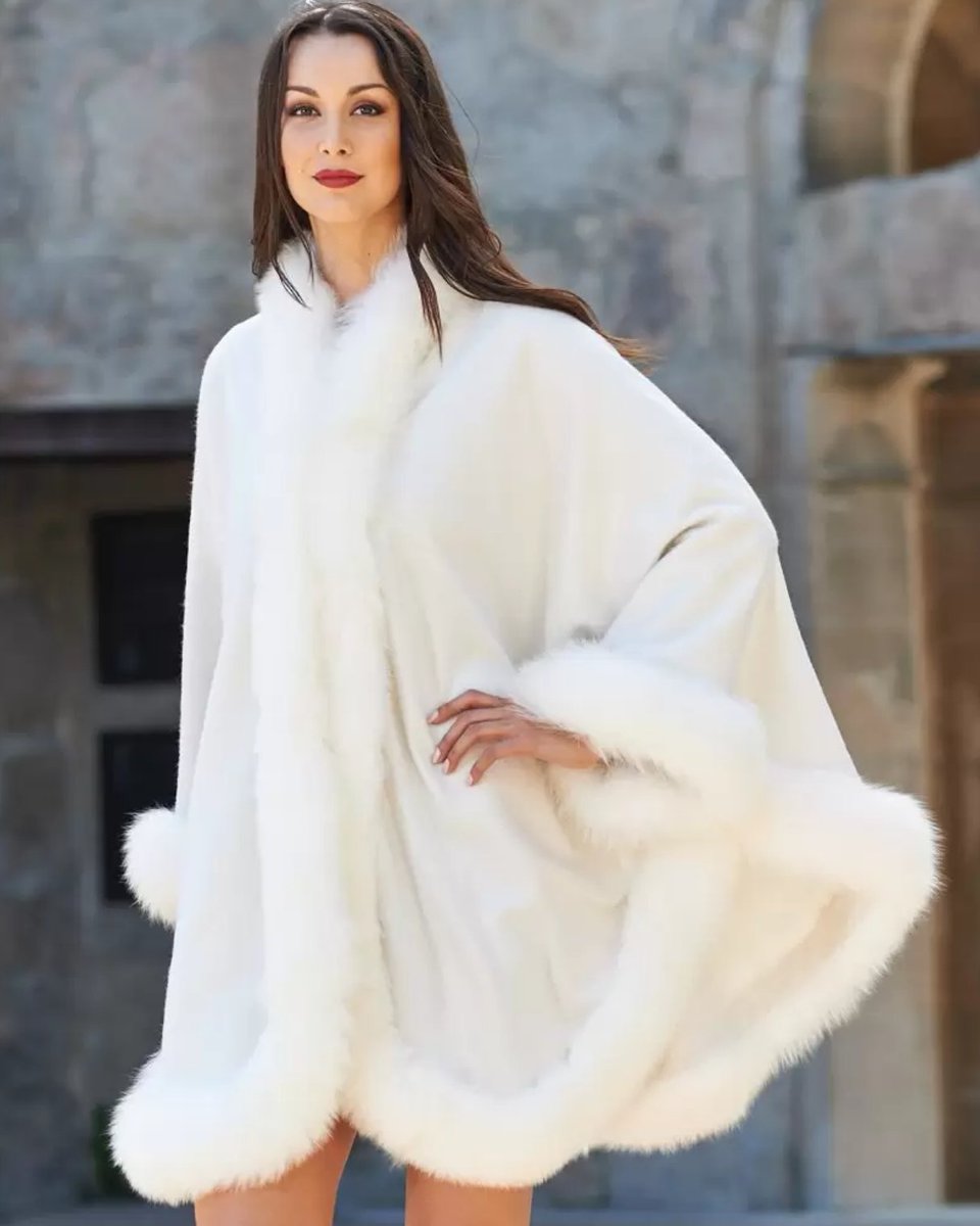 fursource's tweet photo. Wrapped in the softness of cashmere, framed with the elegance of fox fur. ⁠
This week only, our Cashmere Capes are on sale at Fur Source. Timeless pieces made to move with grace. https://t.co/bSABtiJP6N