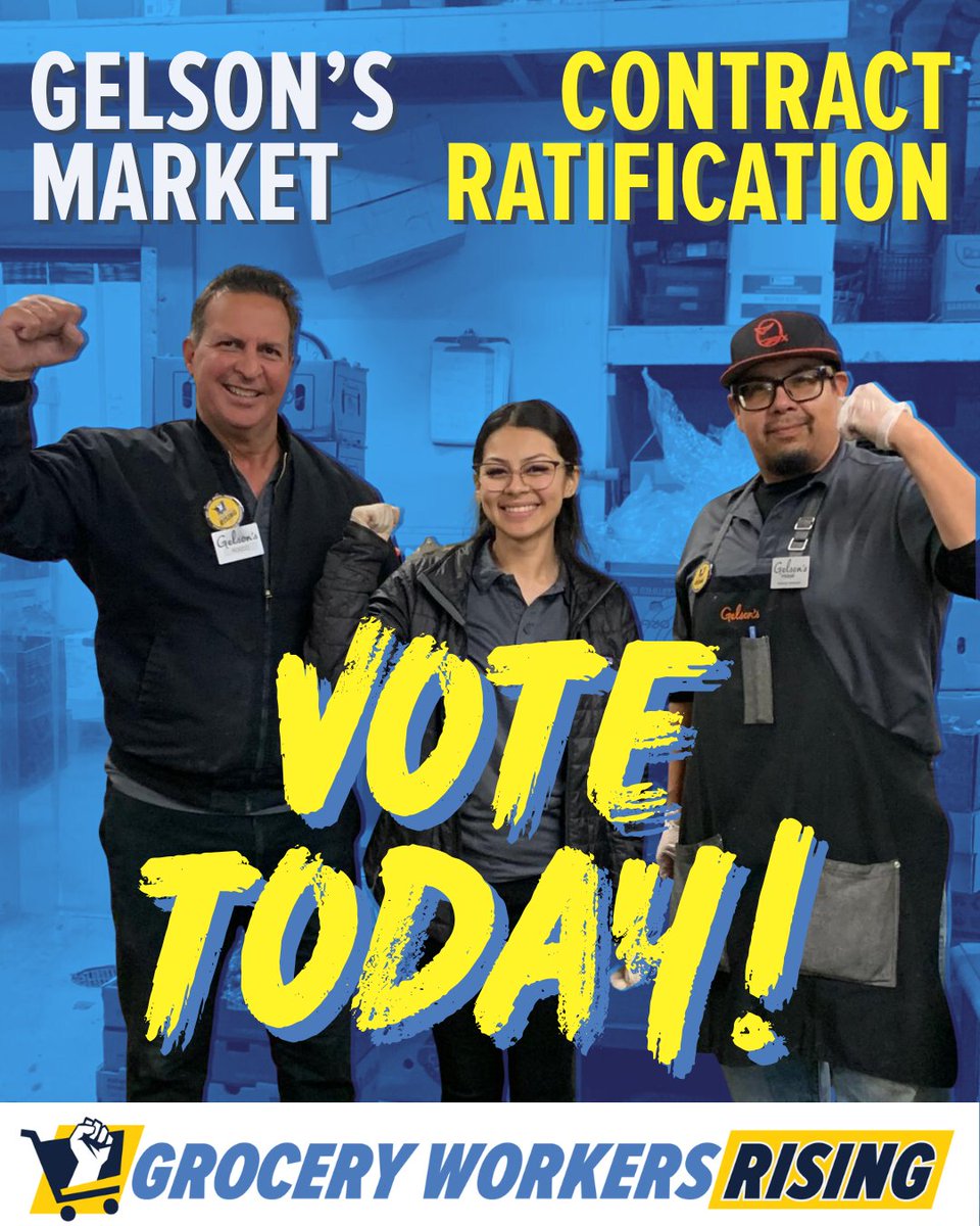 UFCW770's tweet image. Gelson’s members, the tentative agreement is in your hands. Voting is open now through tomorrow, Wednesday 8/20 at 5PM. Check your email/text messages for your unique link and instructions. 

This is your contract. Your voice decides. Vote today.

#GWR #MemberPower #770Strong #1u
