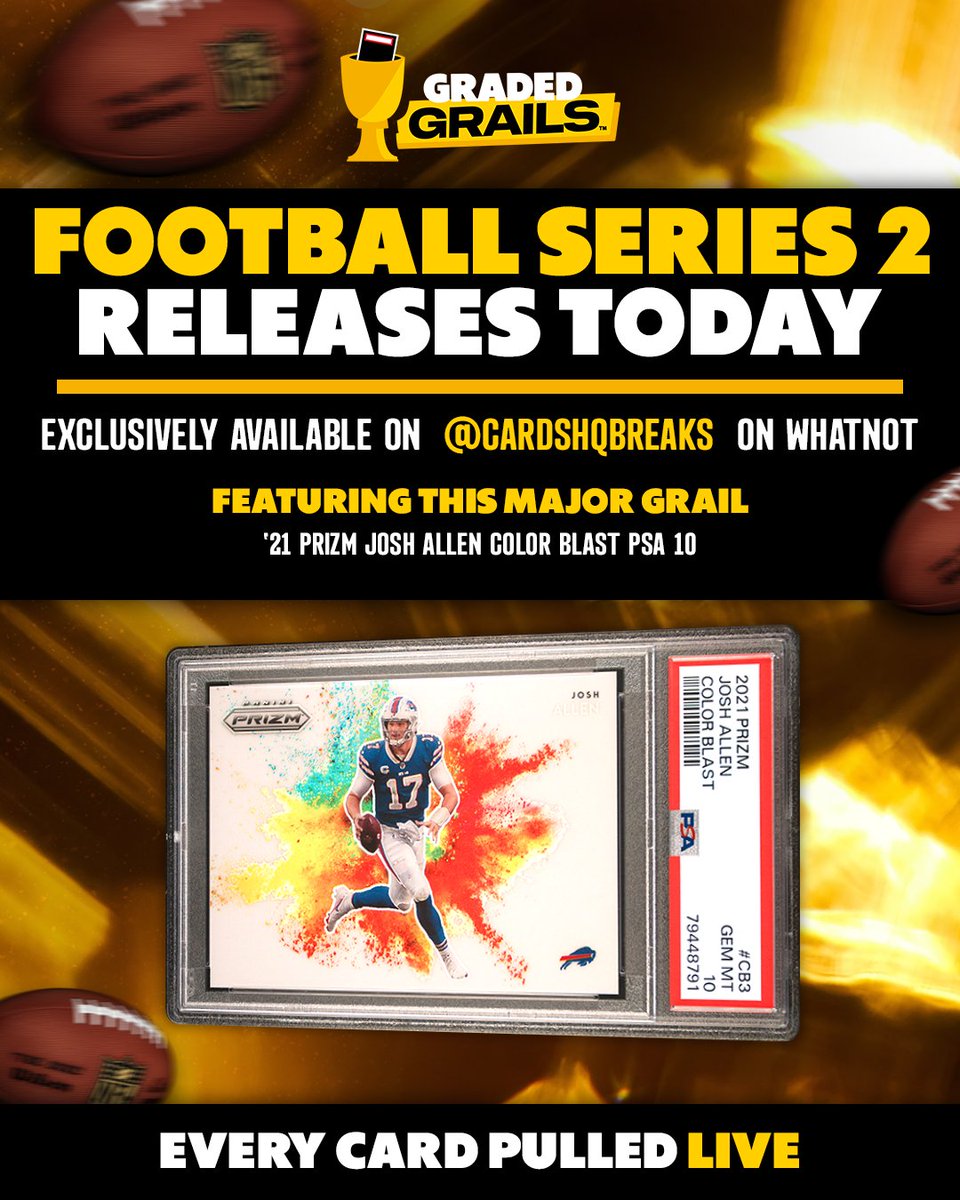 It all goes down tonight! Graded Grails Football series 2 is here, tonight exclusively on CardsHQBreaks Whatnot channel following The Summer Virtual at 11pm est.

Come chase these major grails and so much more tonight!