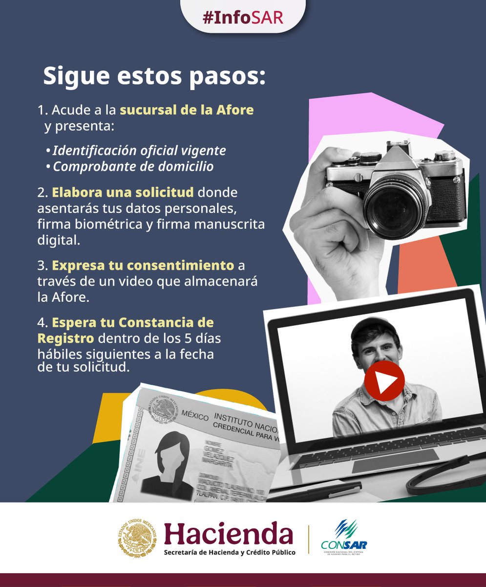 CONSAR_mx's tweet image. 🙂 Conoce los beneficios del #Registro ✍️de tu cuenta #Afore en esta #InfoSAR.

💸🫰¡Haz que tu ahorro para el retiro trabaje a tu favor!