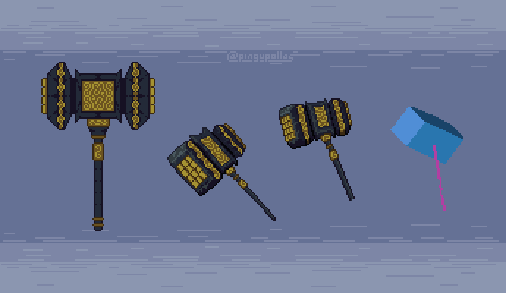 two handed war hammer WIP #pixelart #gamedev