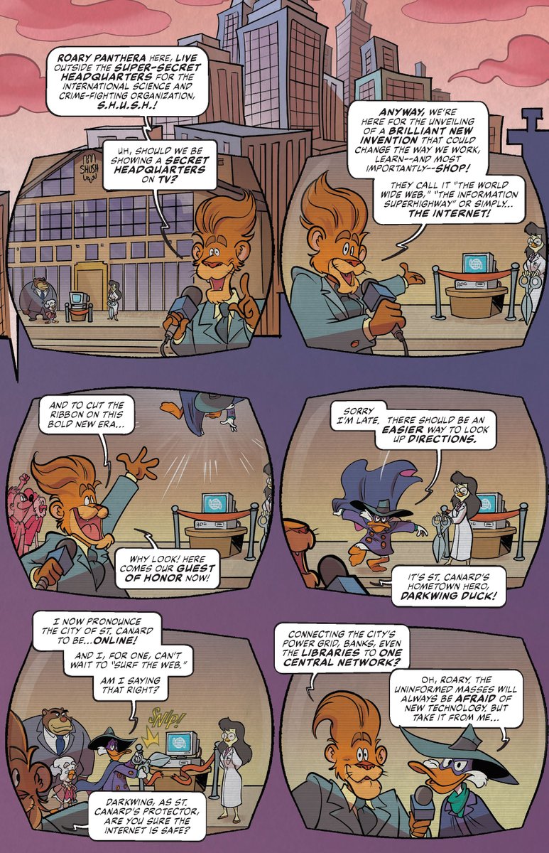 DynamiteComics's tweet photo. In stores this week, Darkwing Duck Vol 2 #5 from Daniel Kibblesmith and Ted Brandt & Ro Stein. Here’s a look inside.
#disney #darkwingduck #danielkibblesmith #tedbrand #rostein
https://t.co/s9wzJTos44 https://t.co/VLIzoJ0Zwn