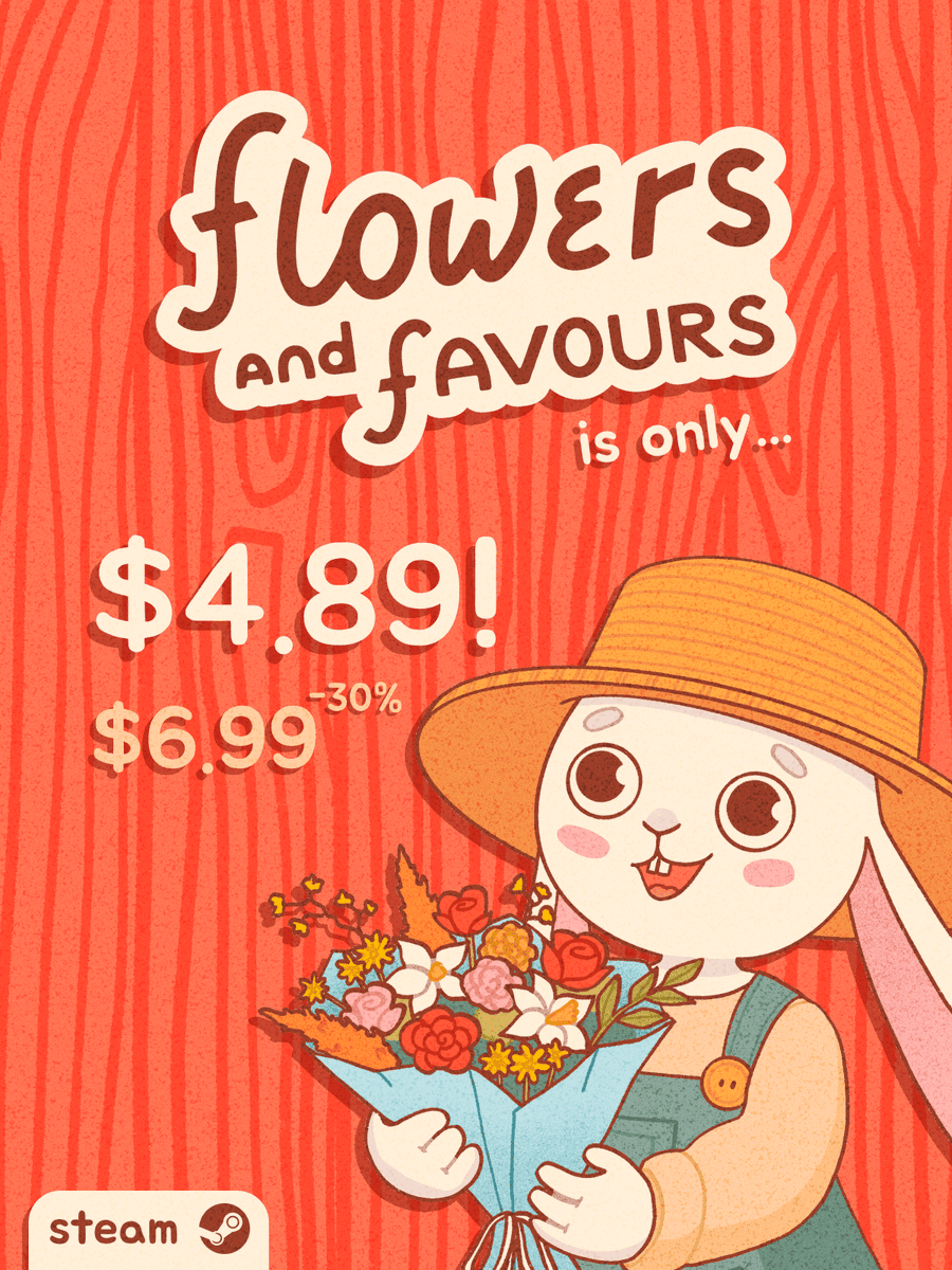 Only 10 days left... and it’s PRICE REVEAL time! 🎉

Flowers And Favours will launch with a 30% discount 🌸

That's just $4.89 / €4.89 at release! 💕