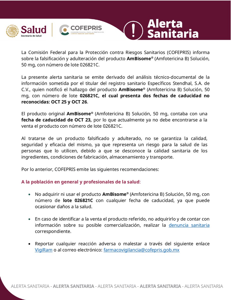 Gestrasan's tweet photo. Falsificación y adulteración de ambisome® 50 mg https://t.co/aDUlbjGHLd