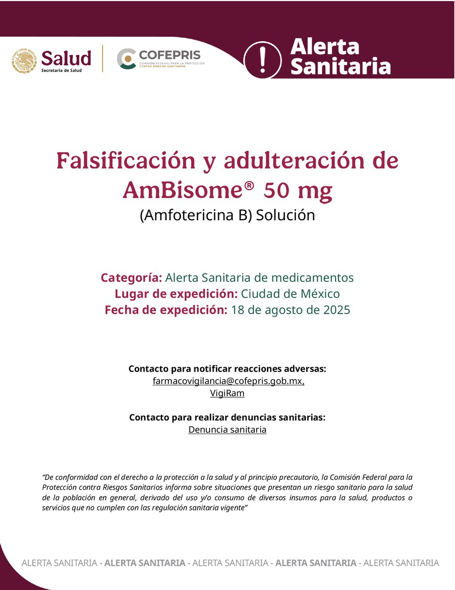 Gestrasan's tweet photo. Falsificación y adulteración de ambisome® 50 mg https://t.co/aDUlbjGHLd