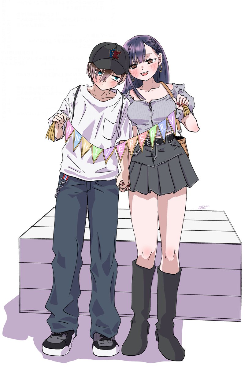 (1/3)大遅刻初キス記念日ー（ｺﾞﾒﾝﾅｻｲ）
のりお先生のｱﾆﾊﾞｰｻﾘｰｲﾗｽﾄの京太郎の首がいつもと違って太く逞しく描かれていたので、勝手に成長した姿だと妄想。2025年の19歳の二人だと嬉しいです🫶✨続きの1p漫画？と考察のようなものを少し　#僕ヤバ ＃僕ヤバファンアート