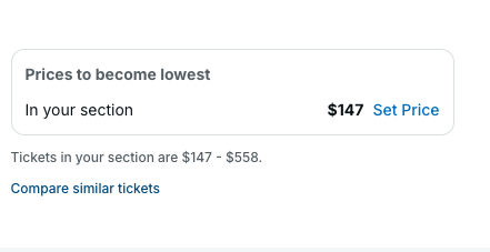 TimMass's tweet photo. Hey @StubHub @TeamStubHub Make this make sense. If you are advertising the cheapest tickets in my section as $184, why would I need to lower my tickets from $180 to $147 in order to be "Recommended" and be "The cheapest option"? https://t.co/QaZuyse9SH