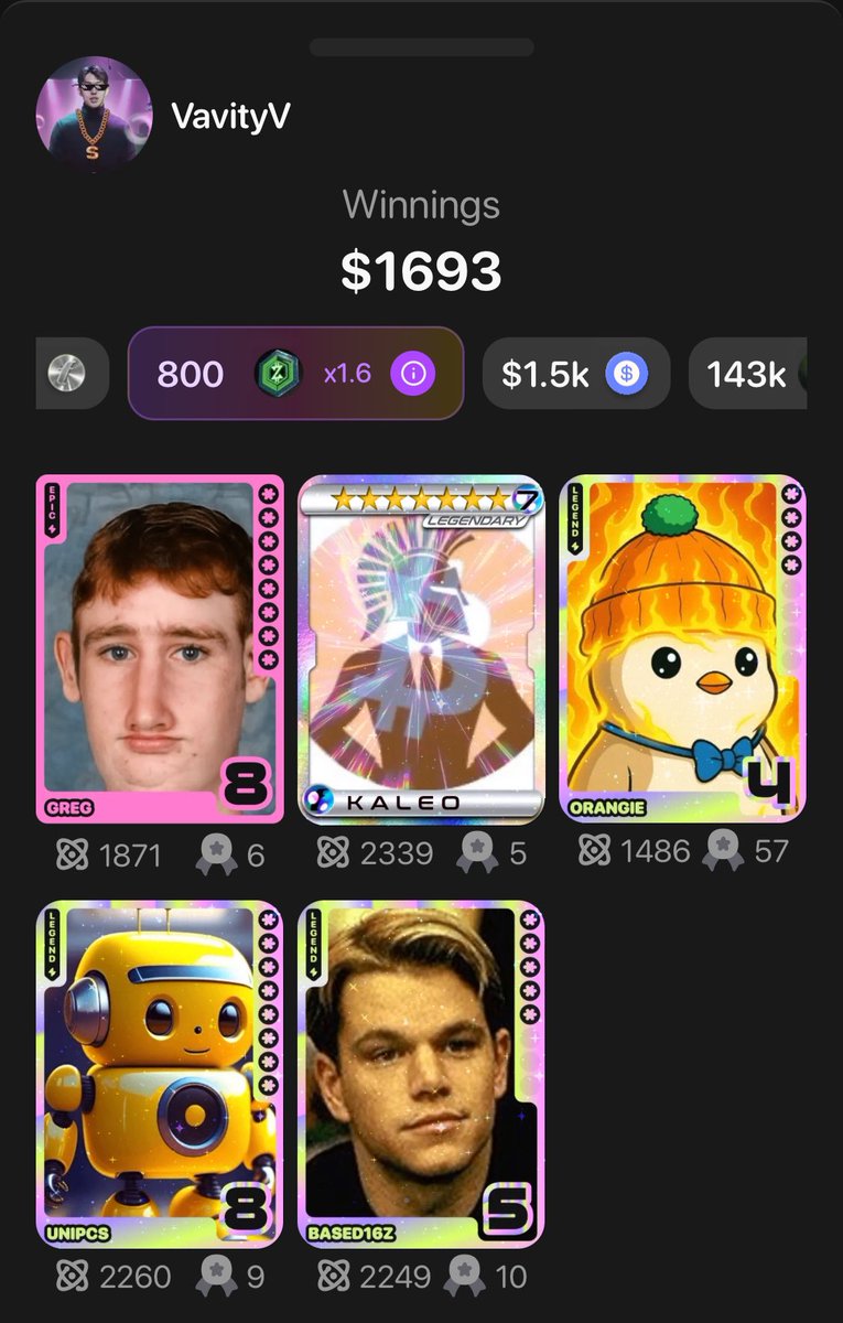 Happy to see the bonus rewards (and boost thanks to Clout) within the UI &amp; showing off the $ZED rewards. 

Will be even happier to see future similar integrated tournaments.  2 weeks ago 50 Sup Foundation WLs to players, last week 5 Cerebro. Player value up 👌
Too bad ETH down 😭