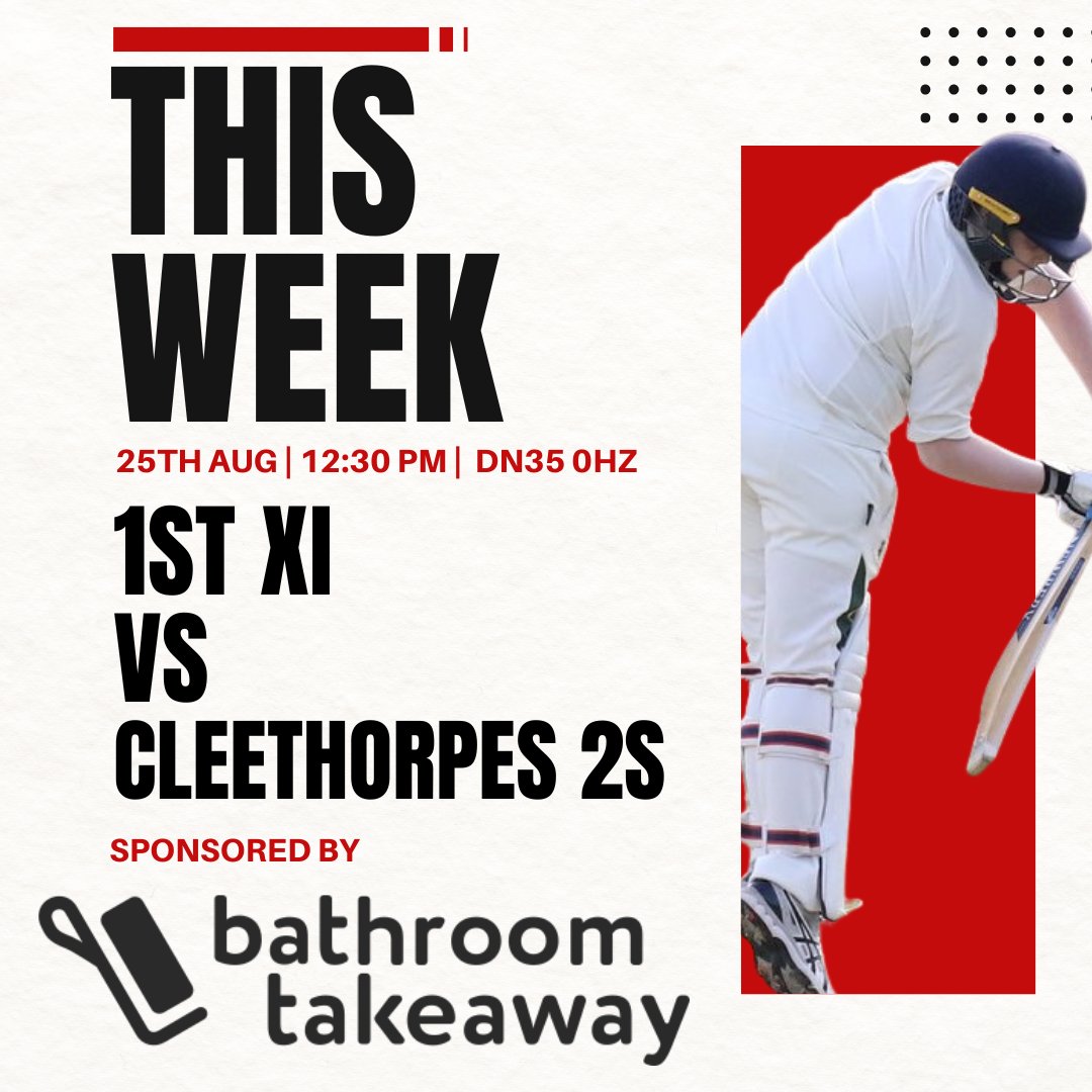 hartsholmecc's tweet photo. 📅 WEEKEND FIXTURES:
🏏 Saturday – 1st Team vs Lindum 2s
🏏 Sunday – Sunday Team vs Old Lincs
🏏 Monday – 1st Team vs Cleethorpes 2s
Three matches, one club. Let's get behind them!
Proudly sponsored by @bathroomtakeaway 🛁 #HartsholmeCricket #WeekendBuzz https://t.co/d5J9cUKRCx