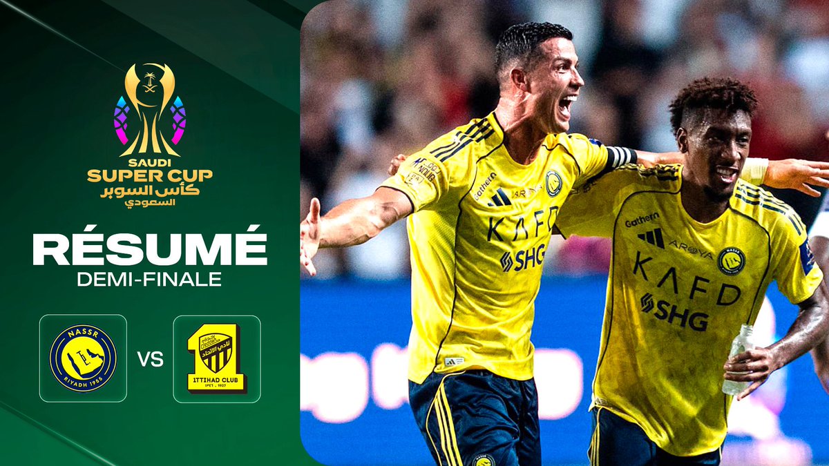 🚨 HIGHLIGHTS DISPONIBLE 🚨

Al‑Nassr vs Al Ittihad : Revivez tous les temps forts de la demi‑finale de Supercup ⚽️

(Lien juste en dessous)