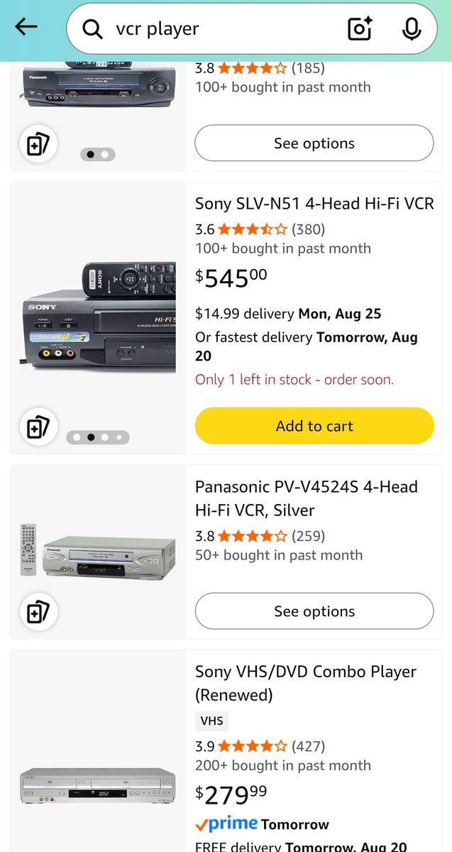Monarchmakeup's tweet photo. Why are VCR's $200+ ???
Wild!! https://t.co/ftKKcGCSbD