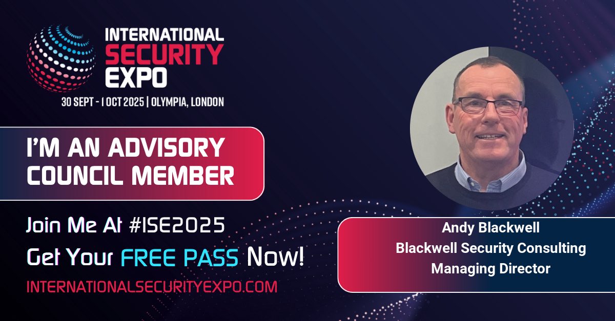 bsc_secure's tweet photo. I'm an Advisory Council Member for International Security Expo 2025 – to join me at this year's event click here https://t.co/ZAiAKdK9sW #ISE2025 https://t.co/2j6DEFrLJ3