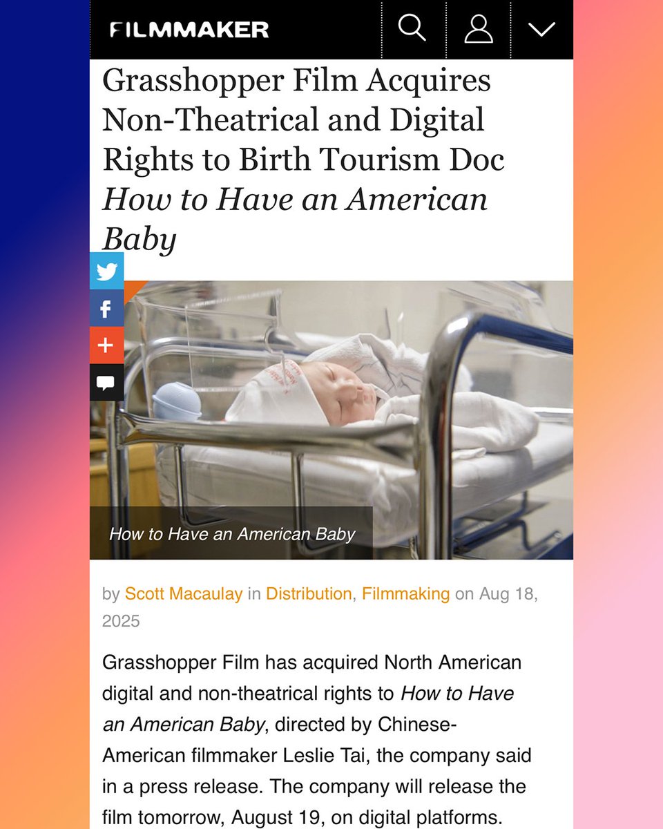 GhopperFilm's tweet image. Exciting news! HOW TO HAVE AN AMERICAN BABY is now available to rent or buy on digital platforms.

Watch now on Apple, Amazon, or Grasshopper Watch!

Apple: tv.apple.com/us/movie/how-t…
Amazon: amazon.com/gp/video/detai…
Grasshopper Watch: watch.grasshopperfilm.com/films/how-to-h…