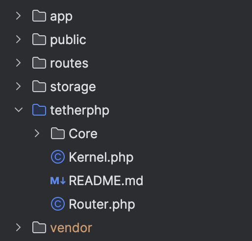 For ease of upgrading, I'm thinking of making the core of TetherPHP a separate package