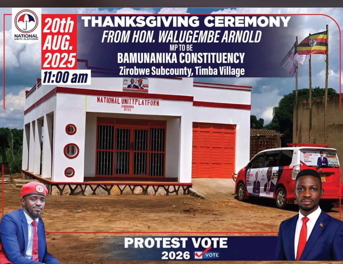 Niini (@irenekaija) on Twitter photo Dear oppressed Ugandans join us for the thanksgiving ceremony in Bamunanika constituency tomorrow at 11:00am. Let's support our very own <a href="/WalugembeHon/">HON ARNOLD WALUGEMBE</a> Dear oppressed Ugandans join us for the thanksgiving ceremony in Bamunanika constituency tomorrow at 11:00am. Let's support our very own <a href="/WalugembeHon/">HON ARNOLD WALUGEMBE</a>