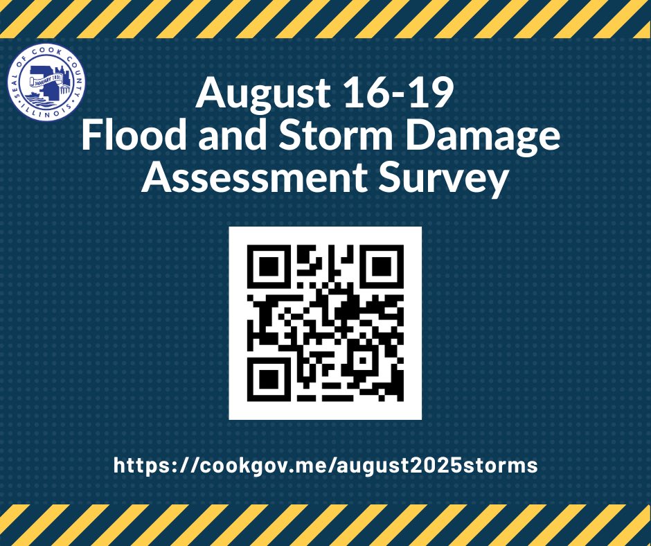 If you were impacted by flooding from 8/16-8/19, Cook County EMRS wants to hear from you! Information shared via this report will help determine the ability to pursue financial assistance and disaster proclamations.

cookgov.me/august2025stor…