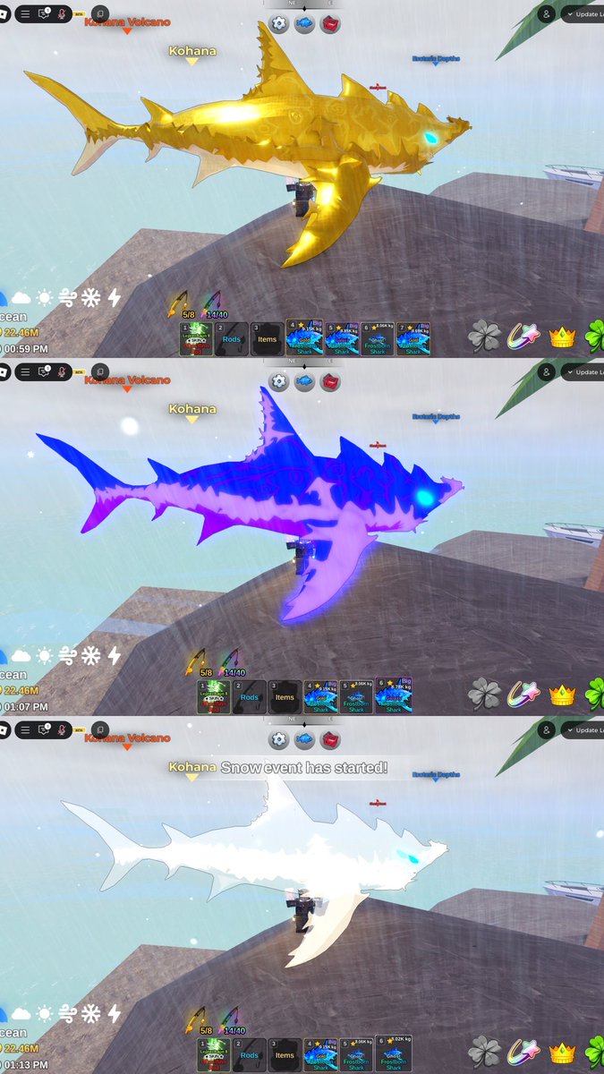 Borxx_'s tweet photo. WTS ikan mutasi dan coin fish it

Coin 1m/40k 

Plasma mutasi corrupt 25k
Plasma mutasi radioactive 40k
Plasma mutasi lightning 50k
Plasma mutasi midnight 50k

Frostborn mutasi galaxy 100k 
Frostborn mutasi ghost 30k
Frostborn mutasi gold 25k

Hiu mega frostborn, harga ke dm https://t.co/kwfV4hFzN7
