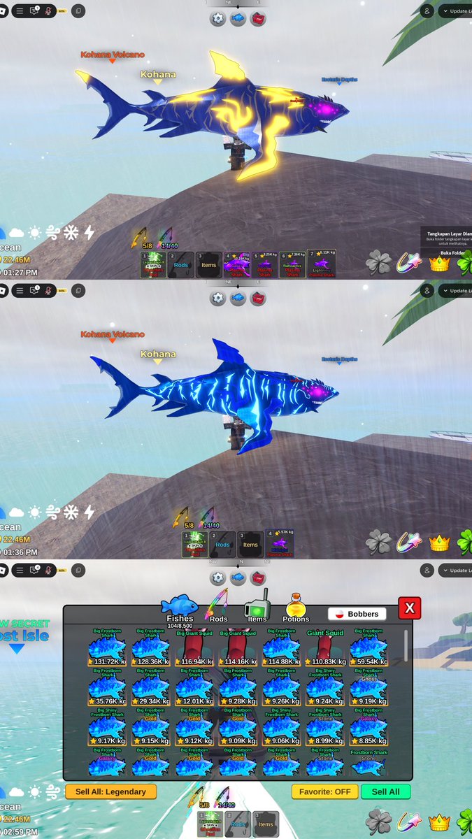 Borxx_'s tweet photo. WTS ikan mutasi dan coin fish it

Coin 1m/40k 

Plasma mutasi corrupt 25k
Plasma mutasi radioactive 40k
Plasma mutasi lightning 50k
Plasma mutasi midnight 50k

Frostborn mutasi galaxy 100k 
Frostborn mutasi ghost 30k
Frostborn mutasi gold 25k

Hiu mega frostborn, harga ke dm https://t.co/kwfV4hFzN7