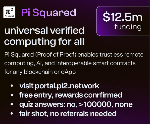 Rafi (Ø,G) ⌘ (@miaooooo124) on Twitter photo big airdrop pi quests are live
<a href="/Pi_Squared_Pi2/">Pi Squared</a> just launched their quests portal
• funding: $12.5m
• cost: free
• rewards: confirmed
steps:
👉 go to portal.pi2.network/quests
👉 login with email + set username
👉 complete quests + collect points
quiz answers:
no big airdrop pi quests are live
<a href="/Pi_Squared_Pi2/">Pi Squared</a> just launched their quests portal
• funding: $12.5m
• cost: free
• rewards: confirmed
steps:
👉 go to portal.pi2.network/quests
👉 login with email + set username
👉 complete quests + collect points
quiz answers:
no
