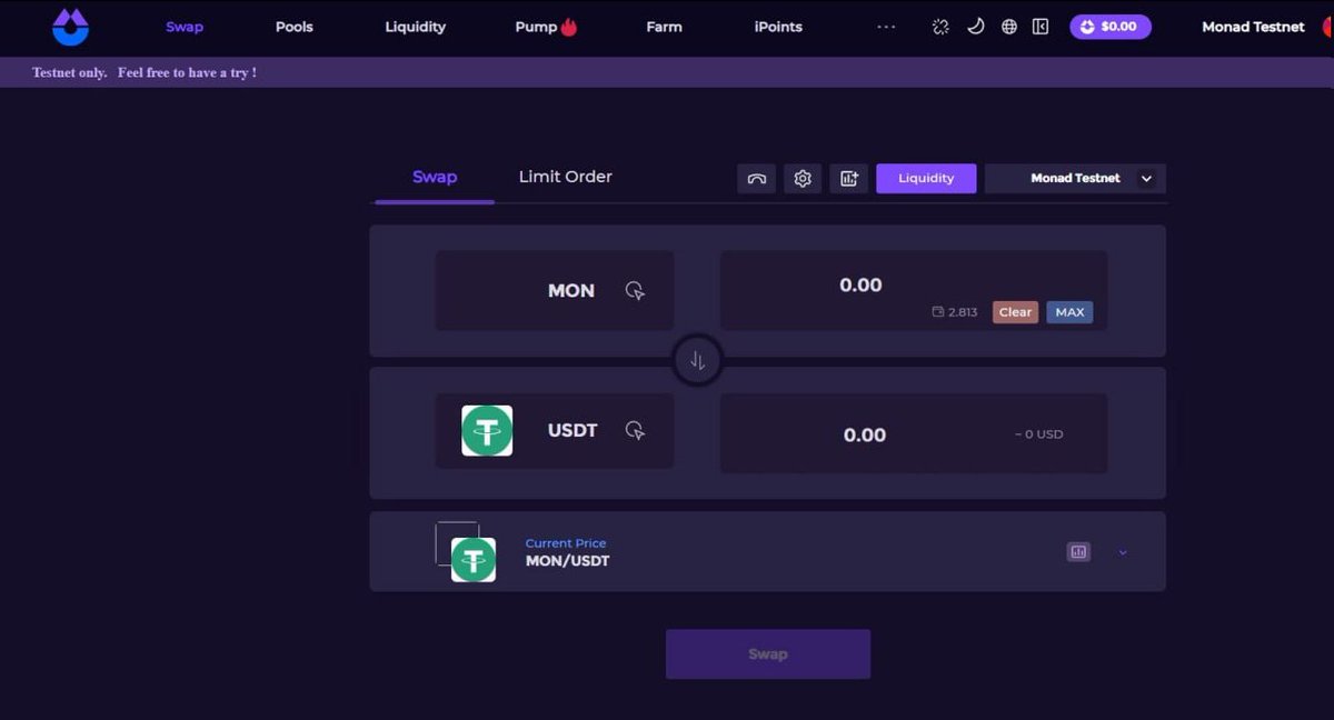 Today I did some swaps on two different dapps on the @Monad testnet. Here's the link. Just wanted to let you know we're getting close to the end, so let's keep it up. Everything is pretty clear, no need for more details. Good luck!

<a href="/CryptoRubic/">Rubic</a>
<a href="/izumi_Finance/">iZUMi Finance | #iZiSwap</a>