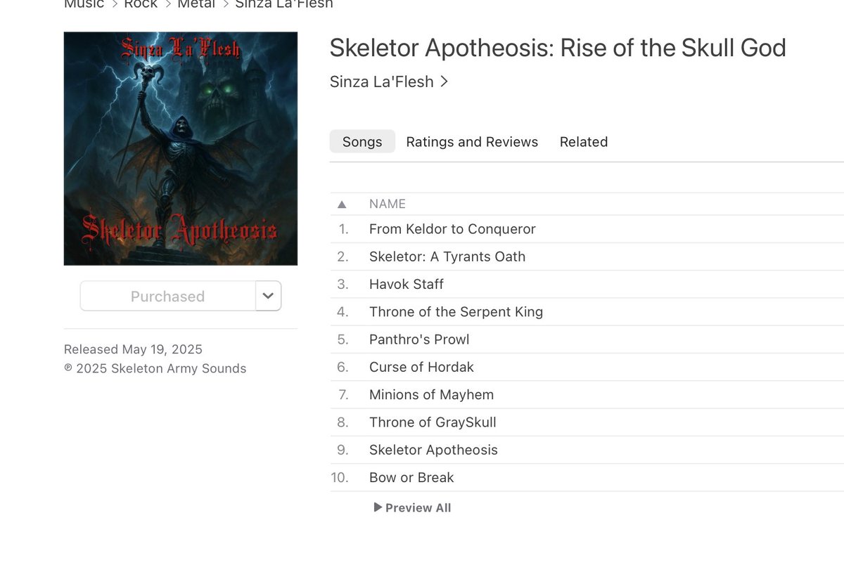 &gt;Be me on the iTunes Store 
&gt;discover a Skeletor heavy metal concept album
&gt;”oh neat!”
&gt;download it for ten bucks 
&gt;”man. This sounds really generic”
&gt;”and why is there a slightly different vocalist on each track?”
&gt;check out their iTunes profile and see they’ve put out over a