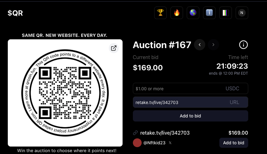 Nftkid23's tweet image. just bidded live @qrcoindotfun  on @retakedottv  streammm

qrcoin.fun/auction/167

LETS GOOOO HELP THE KID WIN THISS ONEE WHILE I MAKE ORANGE CHICKENNNN 

0x204fC0e231597b89B4976E179Dd6505857Dceb07