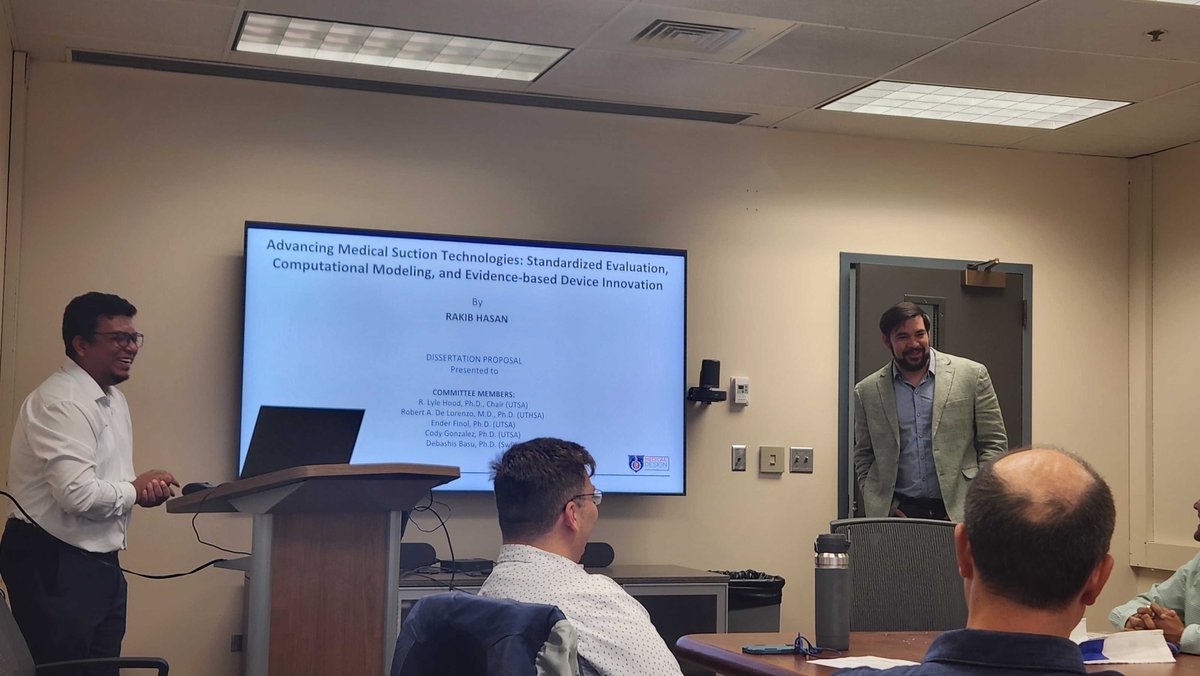 MDI_Lab's tweet image. 🎉 Congratulations to Rakib on successfully defending his PhD dissertation proposal!
His research on advancing clinical suction techthrough computational modeling and evidence-based design will improve healthcare safety and performance!👏
#PhDProposal #HealthcareTech #Research