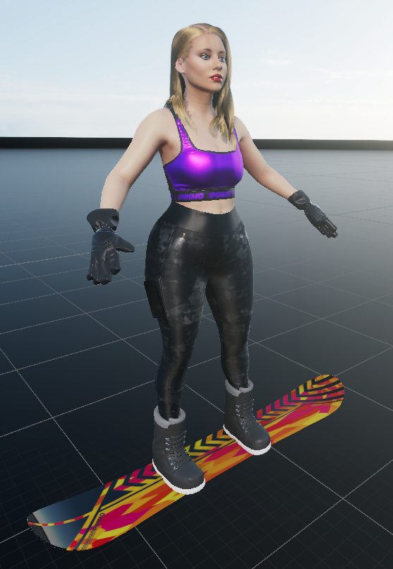 MastTwentySix's tweet photo. Test outfit variations for Skylar (potential name) in WIP Snowboarding game #unity #gamedev #ssx #ssxtricky #ssx3 #snowboarding https://t.co/PoAh5eTFMx
